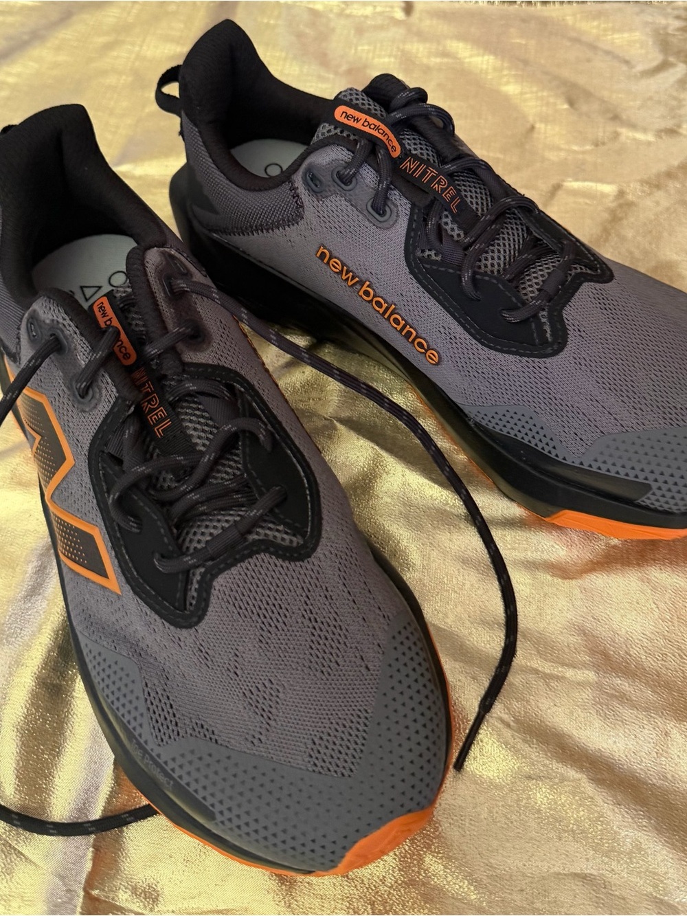 New Balance Men’s Gray and Orange Trail Runners